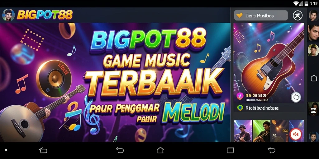 Screenshot gameplay BIGPOT88 menunjukkan pemain bersaing dalam musik.