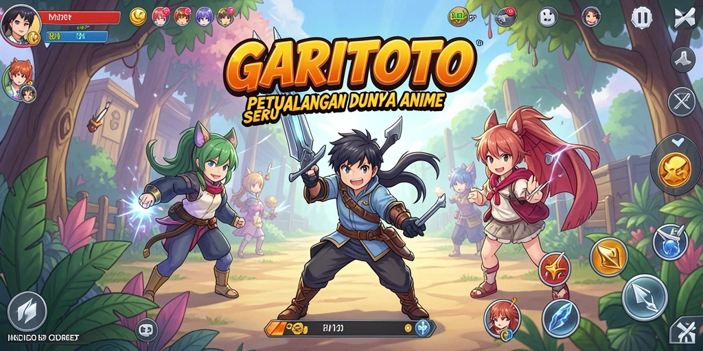 Tampilan utama gameplay GARITOTO dengan karakter anime yang menarik.