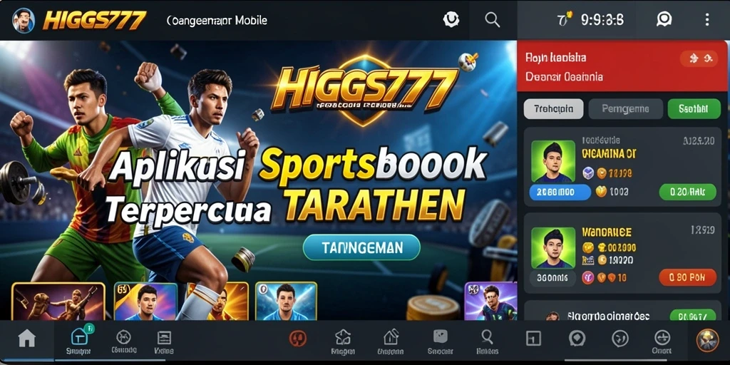 Tampilan screenshot HIGGS777 menampilkan antarmuka pengguna yang modern dan menarik untuk taruhan olahraga.