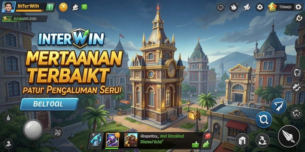 Tampilan aksi seru dalam gameplay Tower Defense INTERWIN.