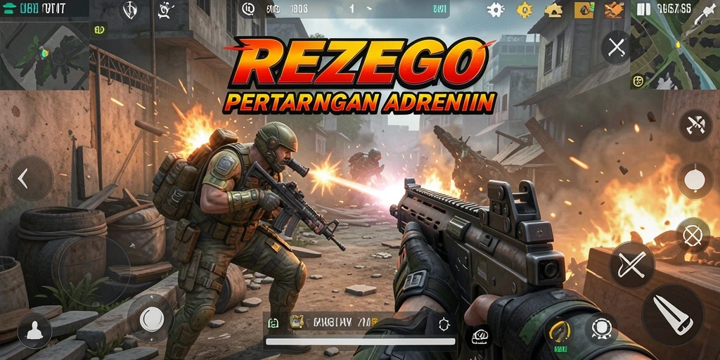Tangkapan layar menunjukkan aksi seru dalam gameplay REZEGO.