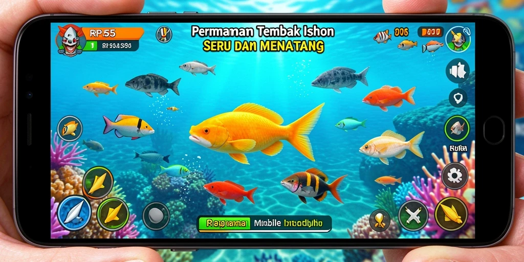Screenshot gameplay RP55 menampilkan serunya menangkap ikan.
