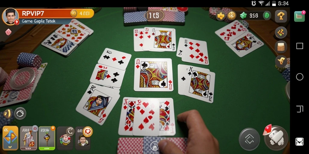 Screenshot gameplay RPVIP7 menampilkan pertarungan seru Gaple.