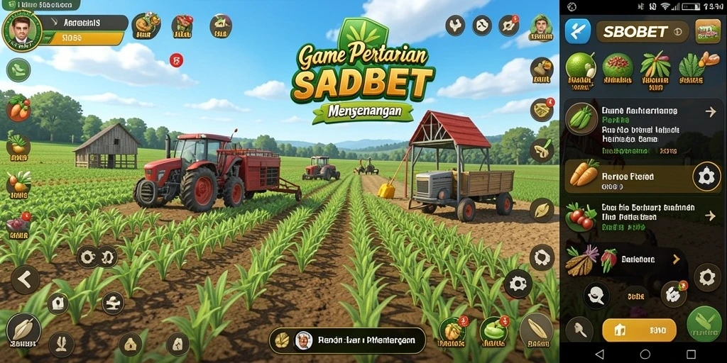 Tampilan gameplay SBOBET yang menarik dan interaktif dalam bertani.
