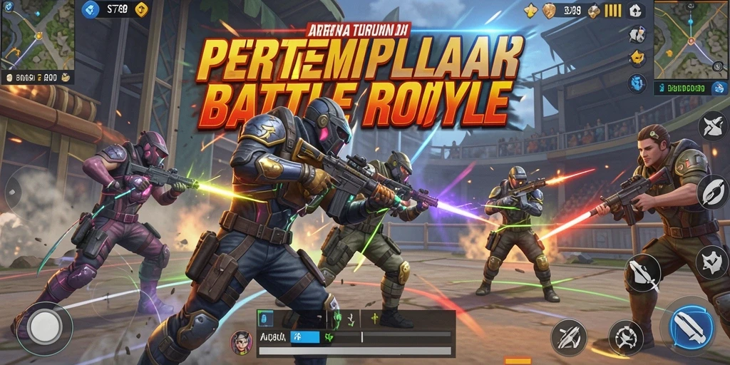 Tampilan gameplay mendebarkan dari ST789 dalam arena Battle Royale.